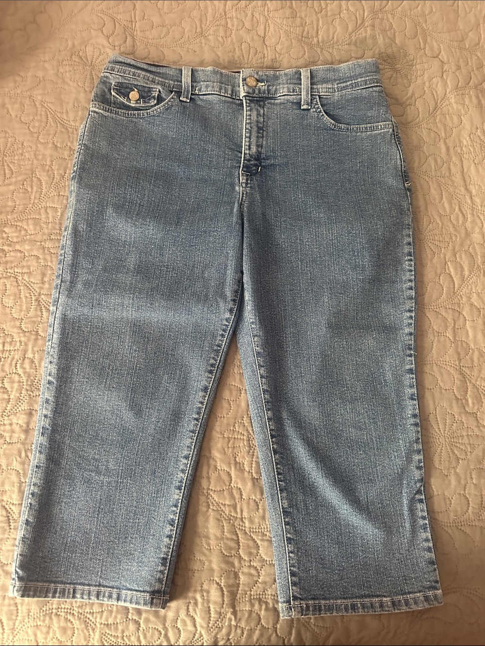 NYDJ Light Blue Cropped Straight Jeans